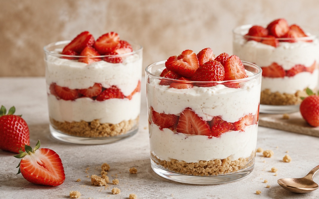 Strawberry Cheesecake in a Glass with Lots of Protein
